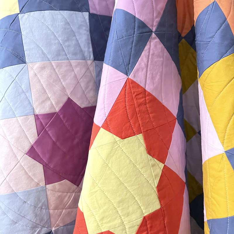 close up of marrakesh quilt in loosely draped folds