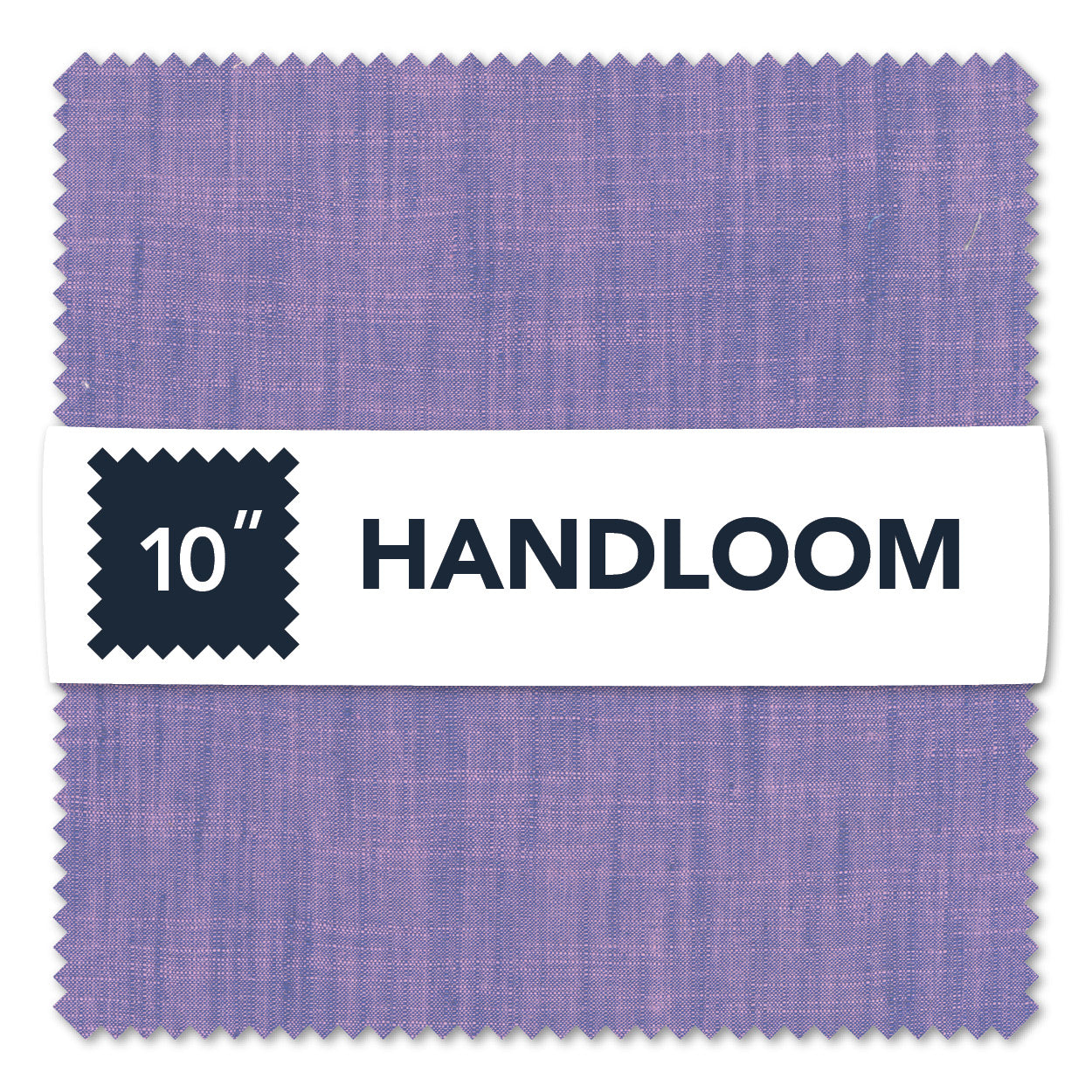 Purple fabric swatch with 'HANDLOOM' label on a white background