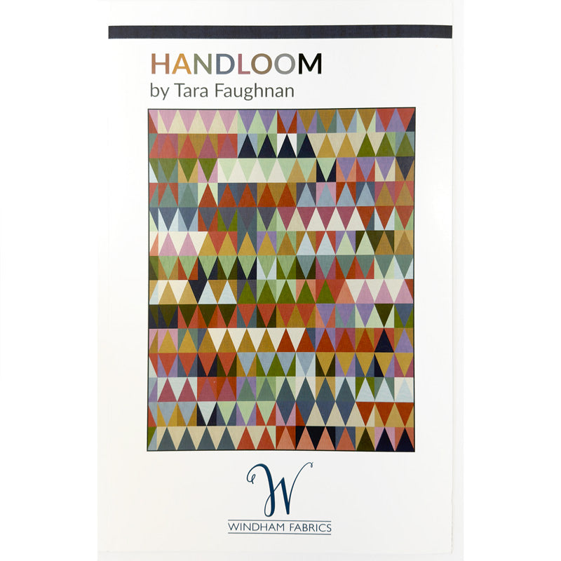the front of a Handloom fabrics swatch card
