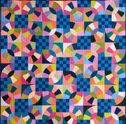 Colorful quilt with geometric pattern